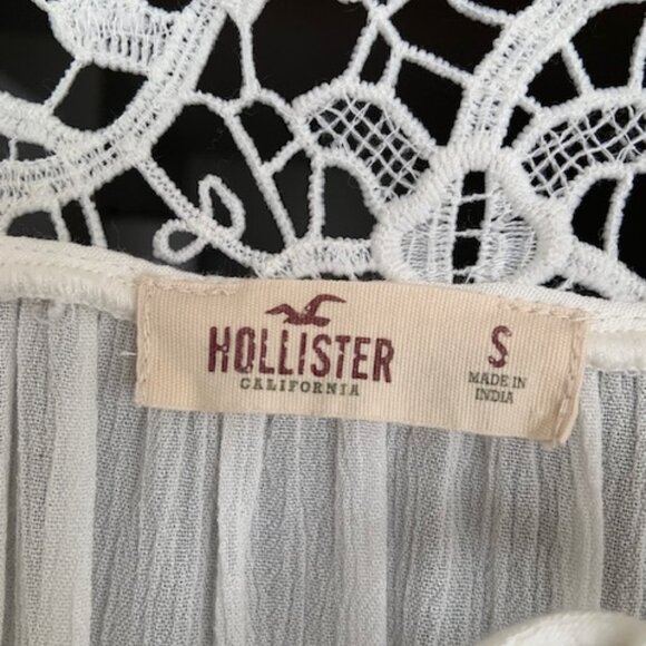 Hollister Blouse White Lace Long-Sleeved - Picture 5 of 6
